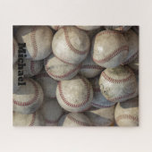 Jouw naam Sluiten Baseball - Kunstfoto Sport Legpuzzel (Horizontaal)