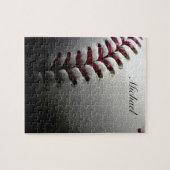 Jouw naam Sluiten Baseball - Sport Art Legpuzzel (Horizontaal)