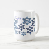 Jouw naam Snowflakes Mok toevoegen (Voorkant rechts)