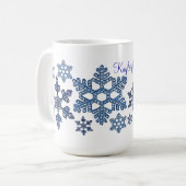 Jouw naam Snowflakes Mok toevoegen (Voorkant links)