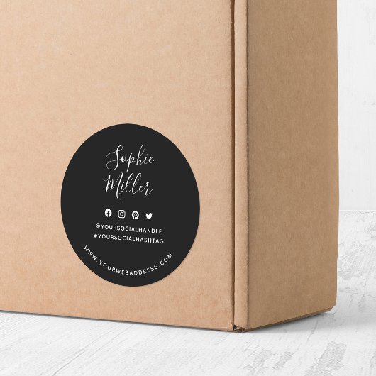 Jouw naam sociale media aangepaste kleuren toevoeg ronde sticker