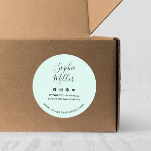 Jouw naam sociale media aangepaste kleuren toevoeg ronde sticker