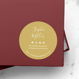 Jouw naam sociale media aangepaste kleuren toevoeg ronde sticker