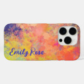 Jouw naam Spring Tulip Waterverf Abstract Case-Mate iPhone Case (Achterkant (horizontaal))