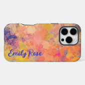 Jouw naam Spring Tulip Waterverf Abstract iPhone Hoesje (Achterkant horizontaal)