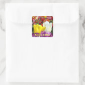 Jouw naam sticker Tulip laat zijn naam bloemen (Tas)