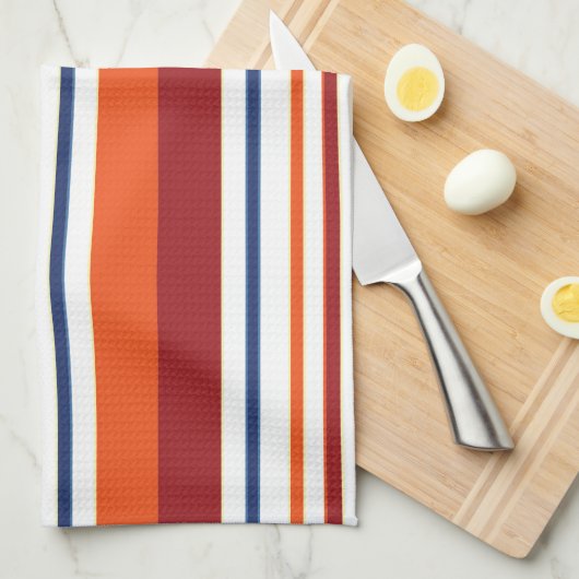 jouw naam - Stripes, parallelle lijnen - Geel blau Theedoek (Quarter Fold)