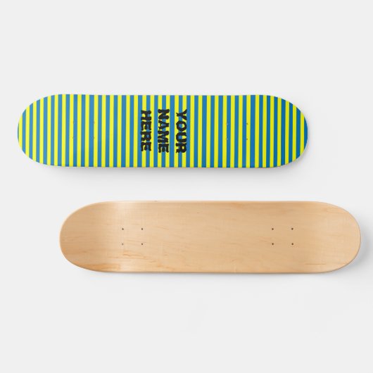 Jouw naam stripes Skateboard Deck toevoegen (Horizontaal)