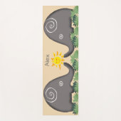 jouw naam Sun Salutation Poetic Spiral Elephants Yogamat (Voorkant)