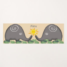 jouw naam Sun Salutation Poetic Spiral Elephants Yogamat