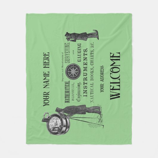 Jouw naam Survey Surveyors 1856 Fleece Blanket (Voorkant)