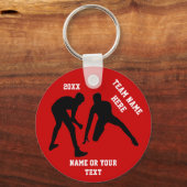 Jouw naam, TEAM, KLEUREN en JAAR met rustelende ca Sleutelhanger (Voorkant)