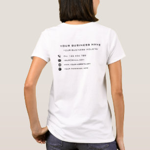 Jouw naam Tekst Info Business T-shirt Voorbeeld