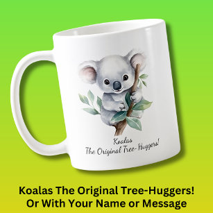 Jouw naam tekst, koala's - originele boomknuffelaa koffiemok