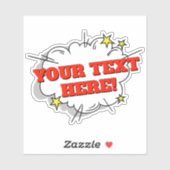 Jouw naam Tekst op Pop met wolkbreuk Art 4-inch vi Sticker (Vel)