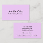 Jouw naam tekst toevoegen violist muzikant musicus visitekaartje (Voorkant / Achterkant)