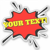 Jouw naam Tekst voor Pop Art Burst 4-inch vinyl Sticker (Voorkant)