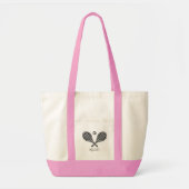 Jouw naam Tennis Player Racket Ball Tote Bag (Voorkant)