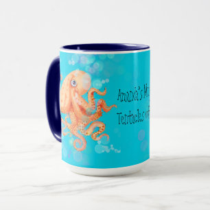 Jouw naam tentakels van octopus met belletjes mok