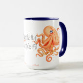 Jouw naam tentakels van schattige oranje octopus mok (Voorkant rechts)