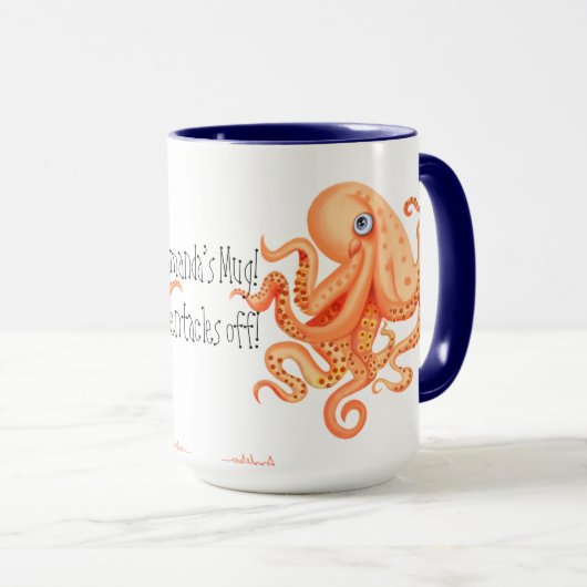 Jouw naam tentakels van schattige oranje octopus mok (Voorkant rechts)