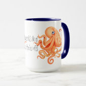 Jouw naam tentakels van schattige oranje octopus mok (Voorkant rechts)