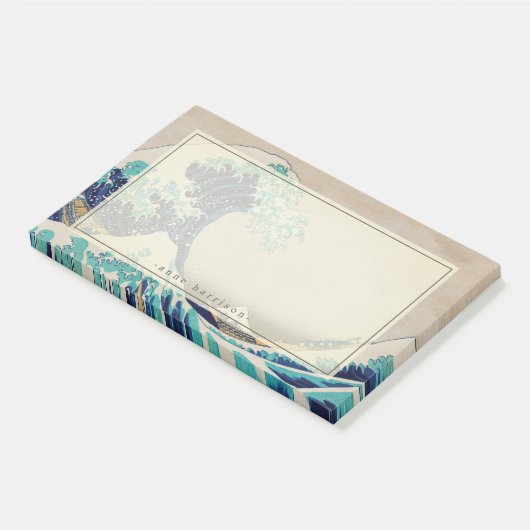 Jouw naam The Great Wave Japans Woodblock Post-it® Notes (Schuin)