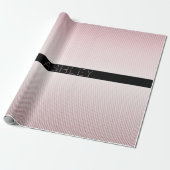 Jouw naam | Thin Roos Ombre & White Stripes Cadeaupapier (Uitgerold)