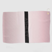 Jouw naam | Thin Roos Ombre & White Stripes Golfhanddoek (Horizontaal)