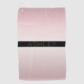 Jouw naam | Thin Roos Ombre & White Stripes Golfhanddoek (Voorkant)