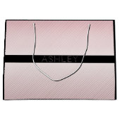 Jouw naam | Thin Roos Ombre & White Stripes Groot Cadeauzakje (Voorkant)