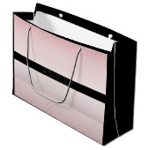 Jouw naam | Thin Roos Ombre & White Stripes Groot Cadeauzakje (Voorkant Gekanteld)