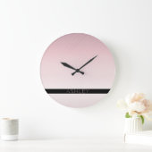 Jouw naam | Thin Roos Ombre & White Stripes Grote Klok (Huis)