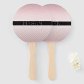 Jouw naam | Thin Roos Ombre & White Stripes Handwaaier (Voorkant en achterkant)