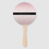 Jouw naam | Thin Roos Ombre & White Stripes Handwaaier (Voorkant)