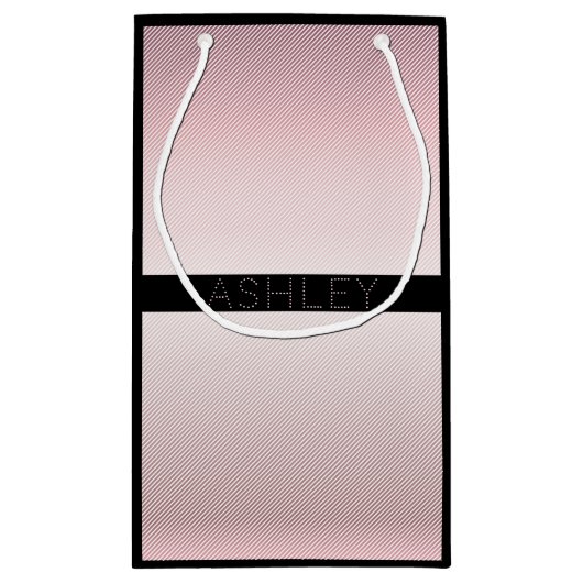 Jouw naam | Thin Roos Ombre & White Stripes Klein Cadeauzakje (Achterkant)