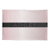 Jouw naam | Thin Roos Ombre & White Stripes Kussensloop (Achterkant-Links)