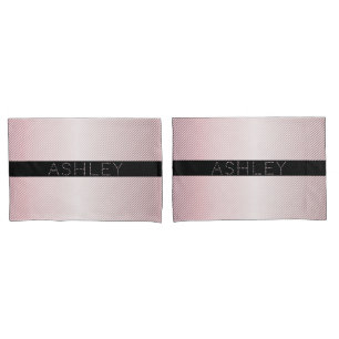 Jouw naam   Thin Roos Ombre & White Stripes Kussensloop