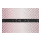 Jouw naam | Thin Roos Ombre & White Stripes Kussensloop (Achterkant-Rechts)