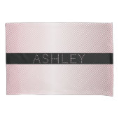 Jouw naam | Thin Roos Ombre & White Stripes Kussensloop (Voorkant-Links)