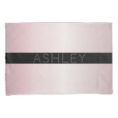 Jouw naam | Thin Roos Ombre & White Stripes Kussensloop (Voorkant-Rechts)