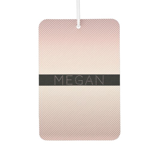 Jouw naam | Thin Roos Ombre & White Stripes Luchtverfrisser (Voorkant)