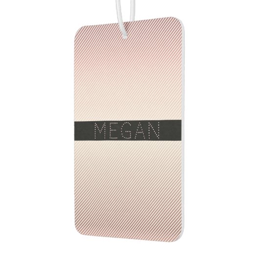 Jouw naam | Thin Roos Ombre & White Stripes Luchtverfrisser (Links)