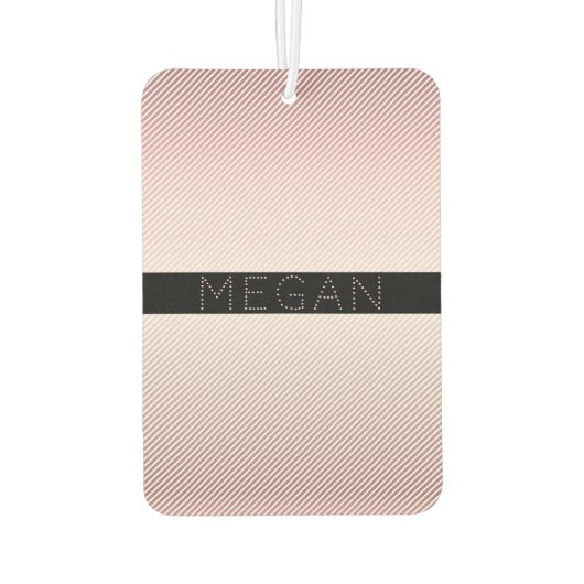 Jouw naam | Thin Roos Ombre & White Stripes Luchtverfrisser (Achterkant)