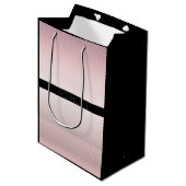 Jouw naam | Thin Roos Ombre & White Stripes Medium Cadeauzakje (Voorkant Gekanteld)