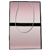 Jouw naam | Thin Roos Ombre & White Stripes Medium Cadeauzakje (Voorkant)