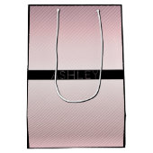 Jouw naam | Thin Roos Ombre & White Stripes Medium Cadeauzakje (Achterkant)