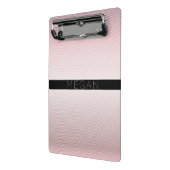 Jouw naam | Thin Roos Ombre & White Stripes Mini Klembord (Angled2)