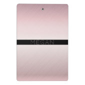 Jouw naam | Thin Roos Ombre & White Stripes Mini Klembord (Achterkant)