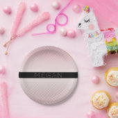 Jouw naam | Thin Roos Ombre & White Stripes Papieren Bordje (Feest)